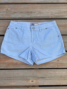 Vintage Y2K Old Navy Corduroy Shorts 10 Light Blue 100% Cotton Mid Rise Preppy